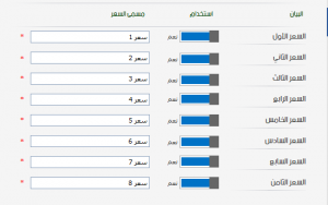 اسماء شرائح الاسعار,تعدد الاسعار