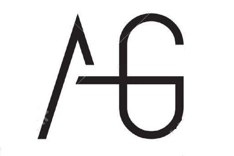 AG Letters Logo Design Slim. Creative Simple Black Letter Concept.